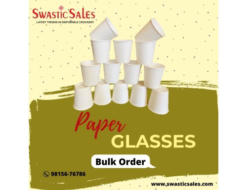 Ripple 200ml White Paper Glass